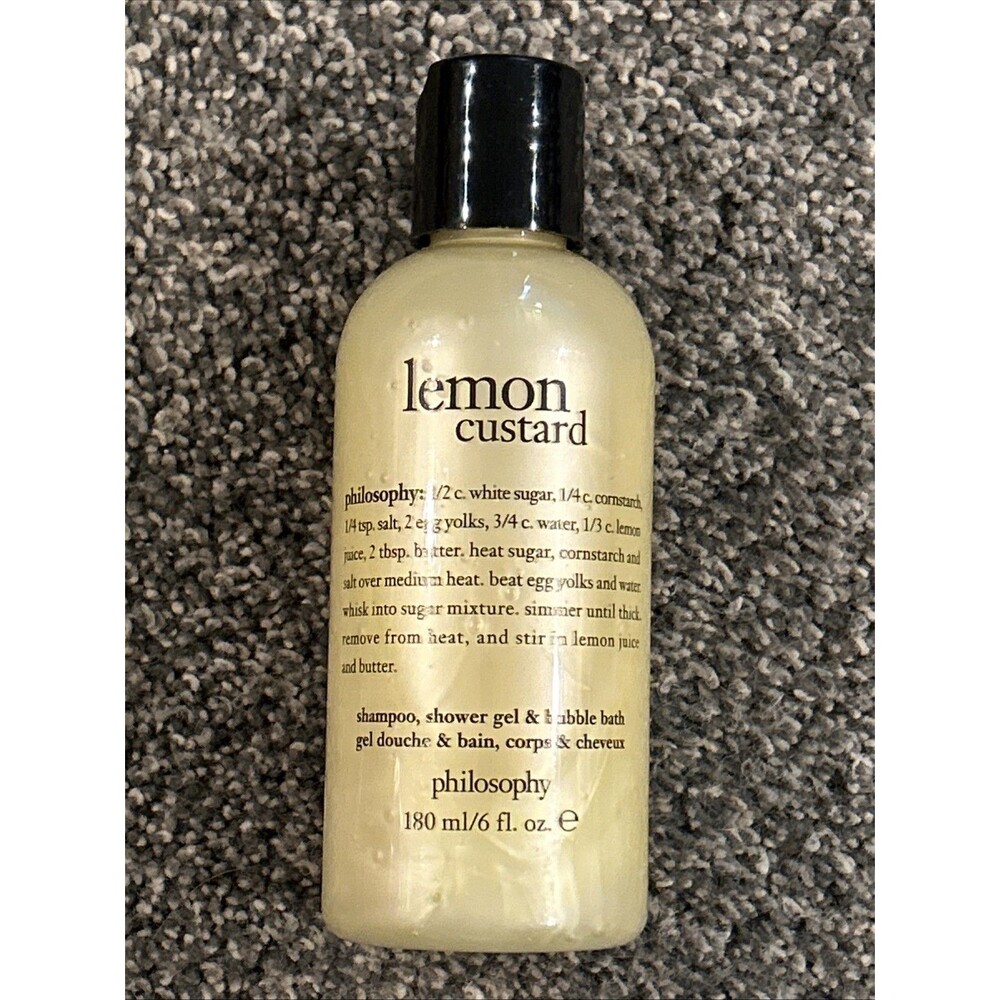 Philosophy 3 In 1 LEMON CUSTARD Shower Gel Shampoo Bubble Bath 6 Oz